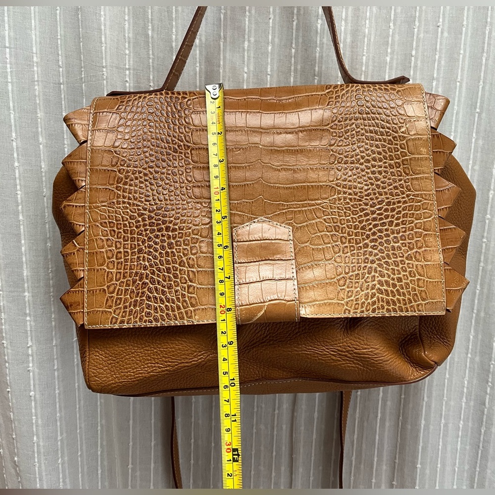 Lacucci croco embossed leather bag(made in Italy ) - Picture 3 of 16